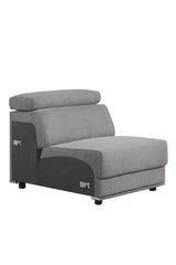 Alwin Dark Gray Fabric Armless Chair