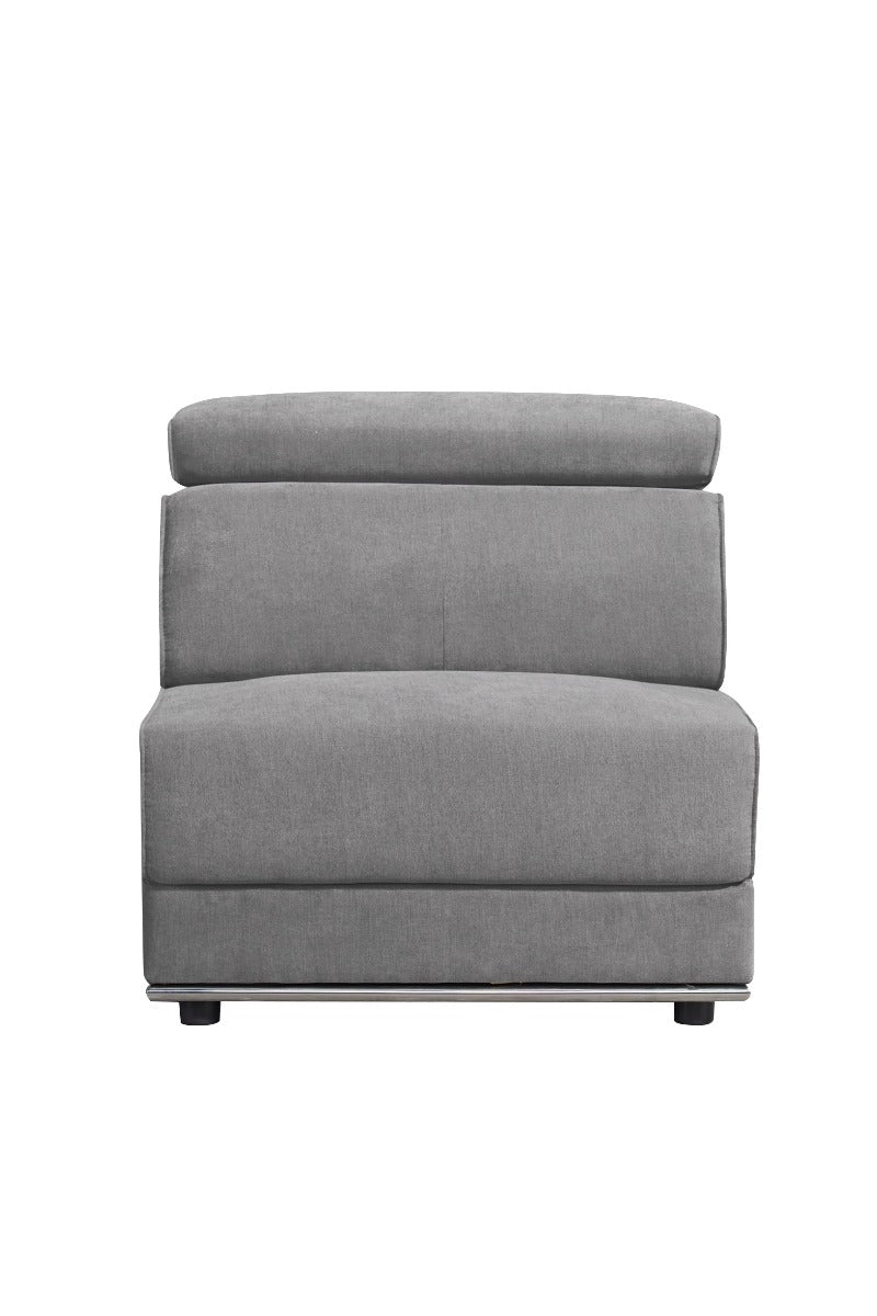 Alwin Dark Gray Fabric Armless Chair