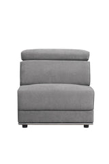 Alwin Dark Gray Fabric Armless Chair