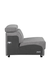 Alwin Dark Gray Fabric Armless Chair