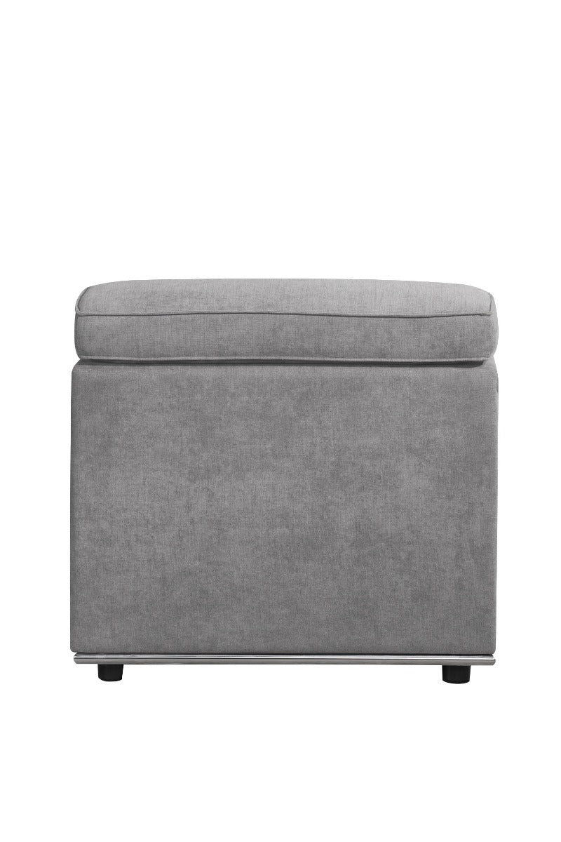 Alwin Dark Gray Fabric Armless Chair