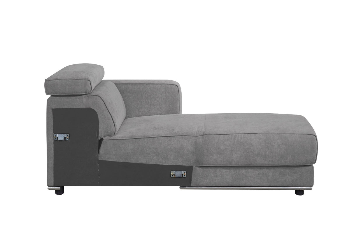 Alwin Dark Gray Fabric Chaise