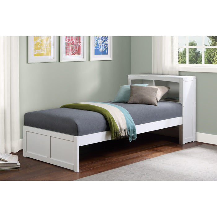 Galen White Twin Bookcase Bed