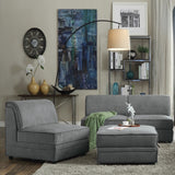 Bois Gray Velvet Armless Chair