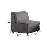 Bois Gray Velvet Armless Chair