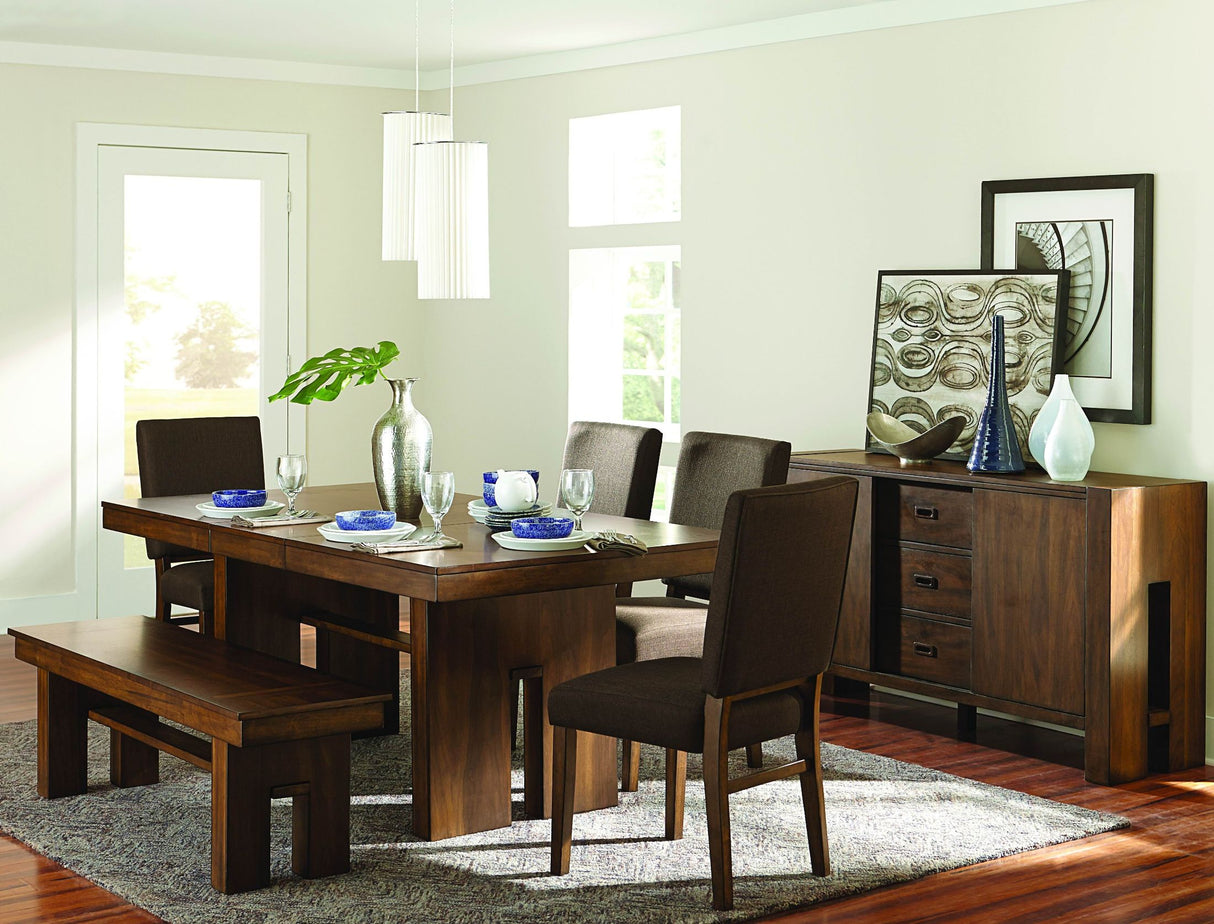 Sedley Brown Rectangular Extendable Dining Room Set