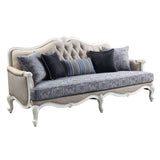 Ciddrenar Fabric & White Finish Sofa