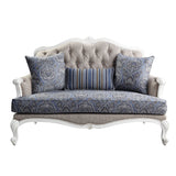 Ciddrenar Fabric & White Finish Loveseat