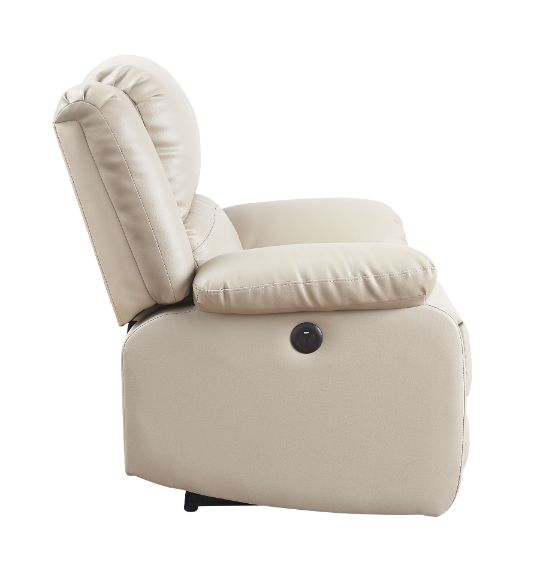 Zuriel Beige Synthetic Leather Recliner