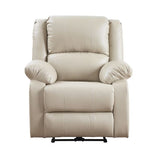 Zuriel Beige Synthetic Leather Recliner