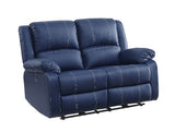 Zuriel Blue Synthetic Leather Recliner