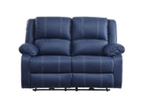 Zuriel Blue Synthetic Leather Recliner