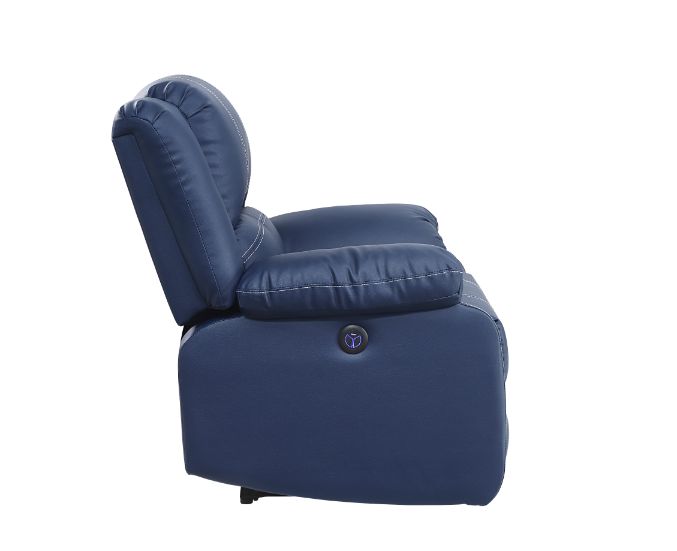 Zuriel Blue Synthetic Leather Recliner