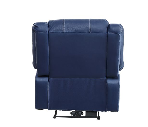 Zuriel Blue Synthetic Leather Recliner