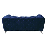 Atronia Blue Velvet Loveseat