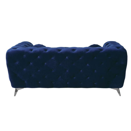 Atronia Blue Velvet Loveseat