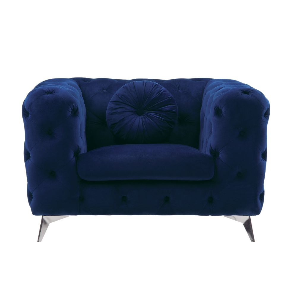 Atronia Blue Velvet Chair