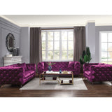 Atronia Purple Velvet Sofa