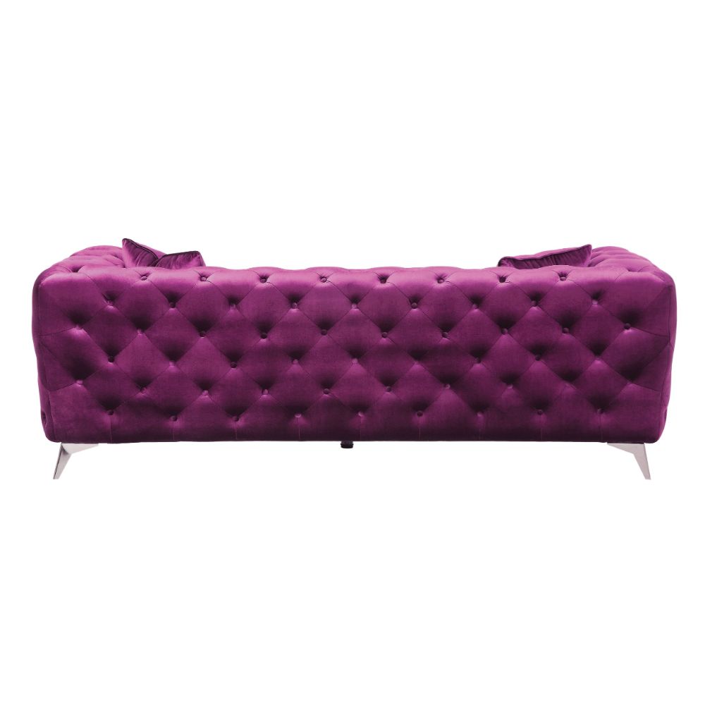 Atronia Purple Velvet Sofa