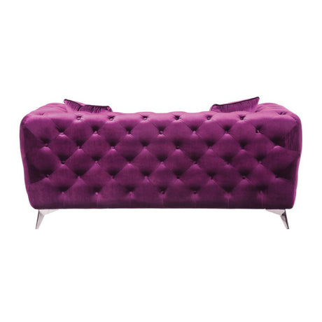 Atronia Purple Velvet Loveseat