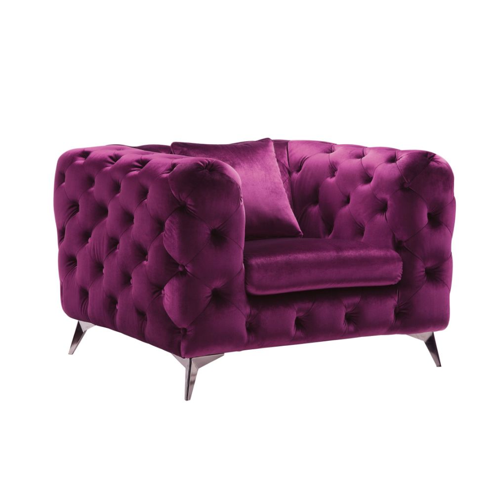 Atronia Purple Velvet Chair