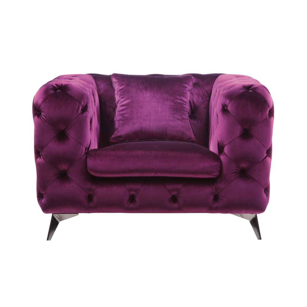 Atronia Purple Velvet Chair