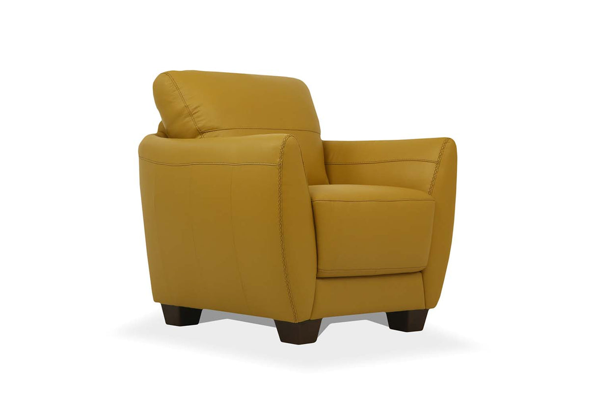 Valeria Mustard Leather Chair