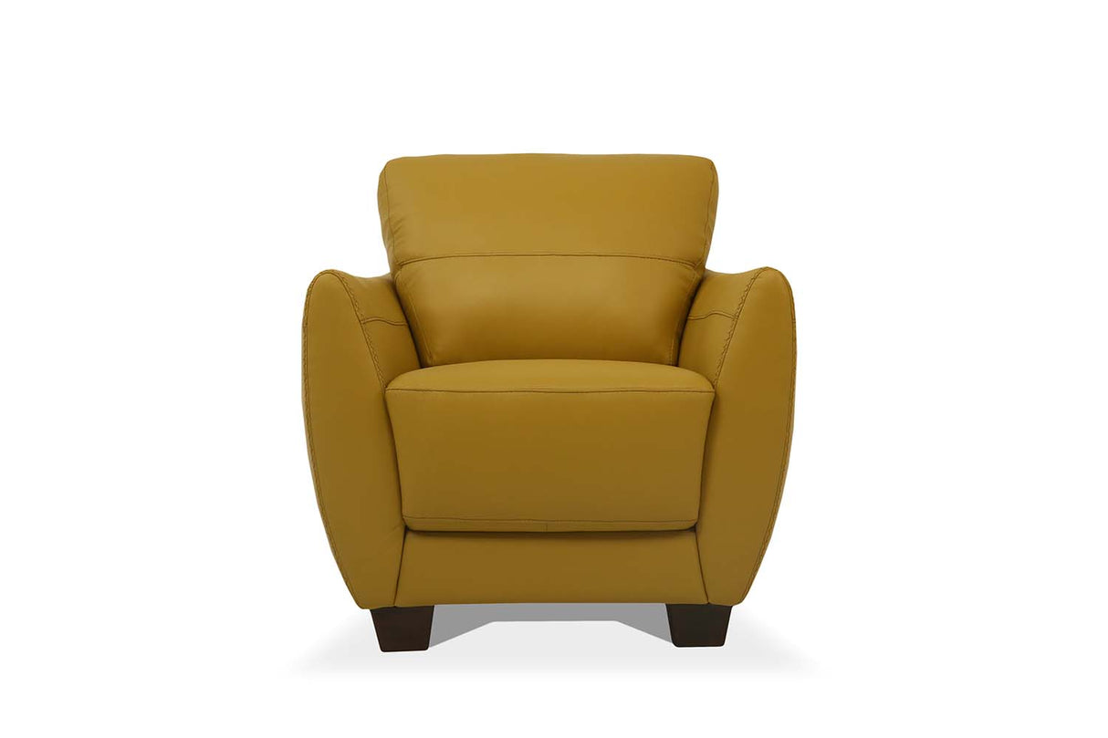 Valeria Mustard Leather Chair