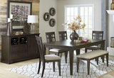 Makah Dark Brown Natural Tone Extendable Dining Room Set