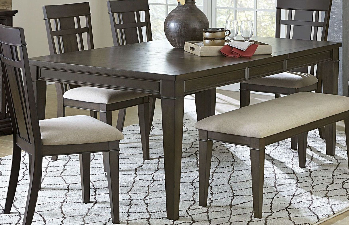 Makah Dark Brown Natural Tone Extendable Dining Room Set