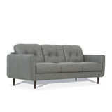 Radwan Pesto Green Leather Sofa