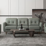 Radwan Pesto Green Leather Sofa