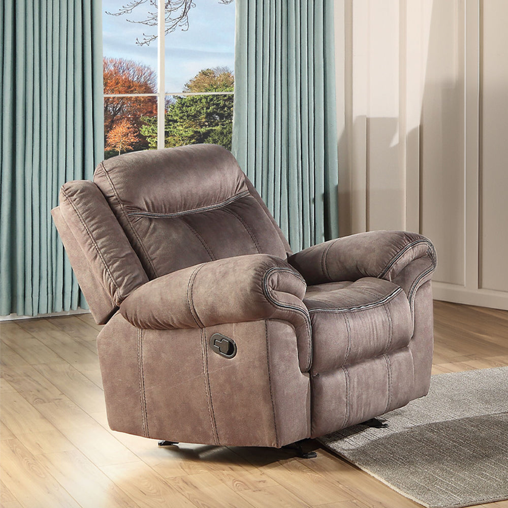 Zubaida Two Tone Chocolate Velvet Glider Recliner