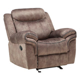 Zubaida Two Tone Chocolate Velvet Glider Recliner