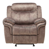 Zubaida Two Tone Chocolate Velvet Glider Recliner