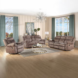 Zubaida Two Tone Chocolate Velvet Glider Recliner