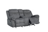 Zubaida Two Tone Gray Velvet Loveseat