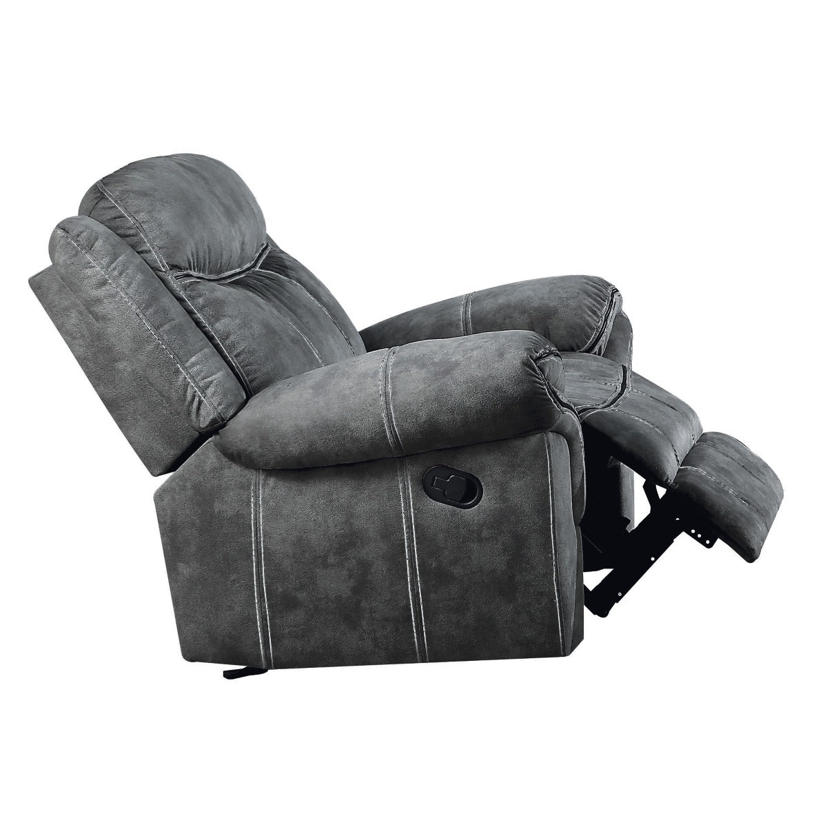 Zubaida Two Tone Gray Velvet Glider Recliner