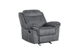 Zubaida Two Tone Gray Velvet Glider Recliner