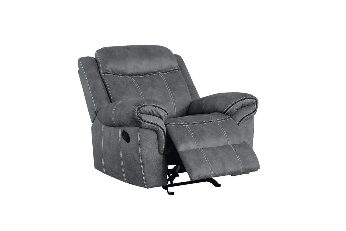 Zubaida Two Tone Gray Velvet Glider Recliner