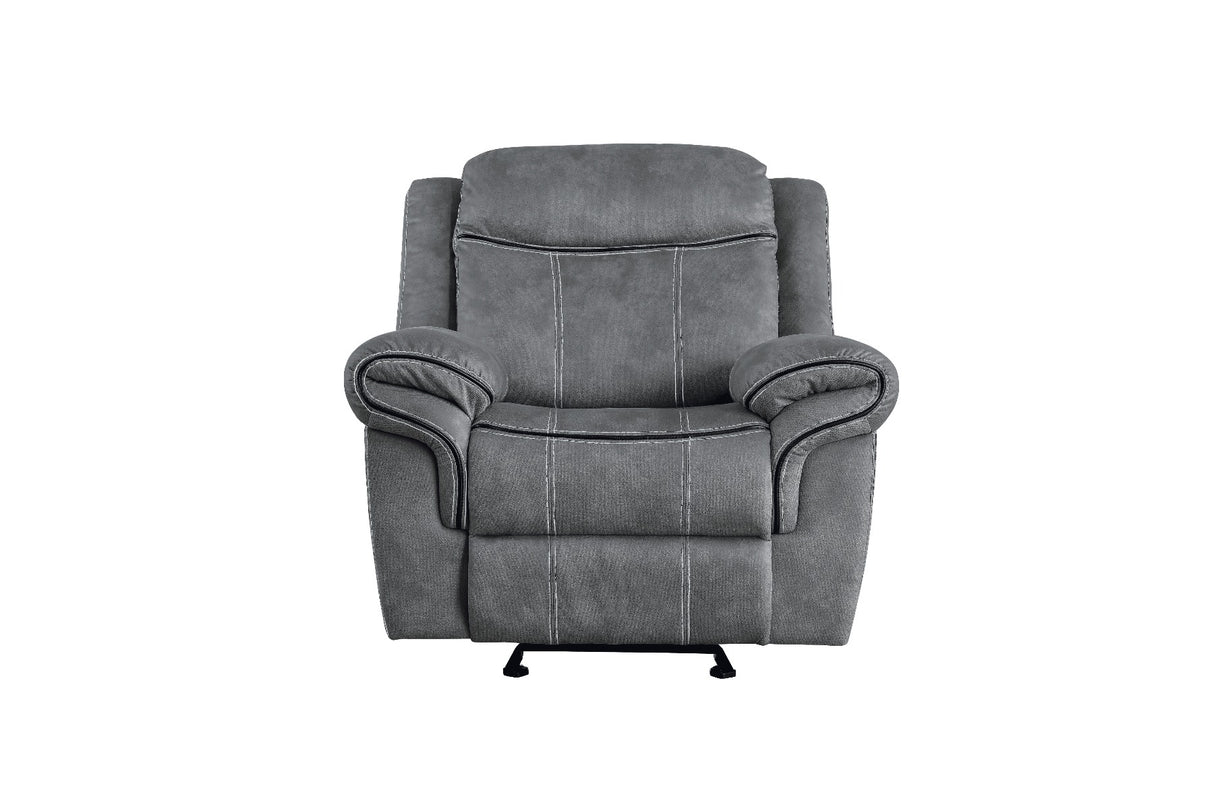 Zubaida Two Tone Gray Velvet Glider Recliner