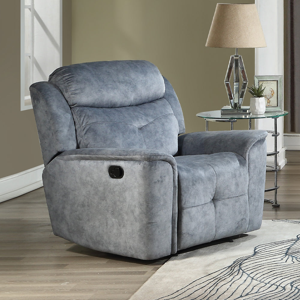 Mariana Silver Gray Fabric Recliner