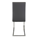 Yannis Chrome Metal/Gray Faux Leather Side Chair