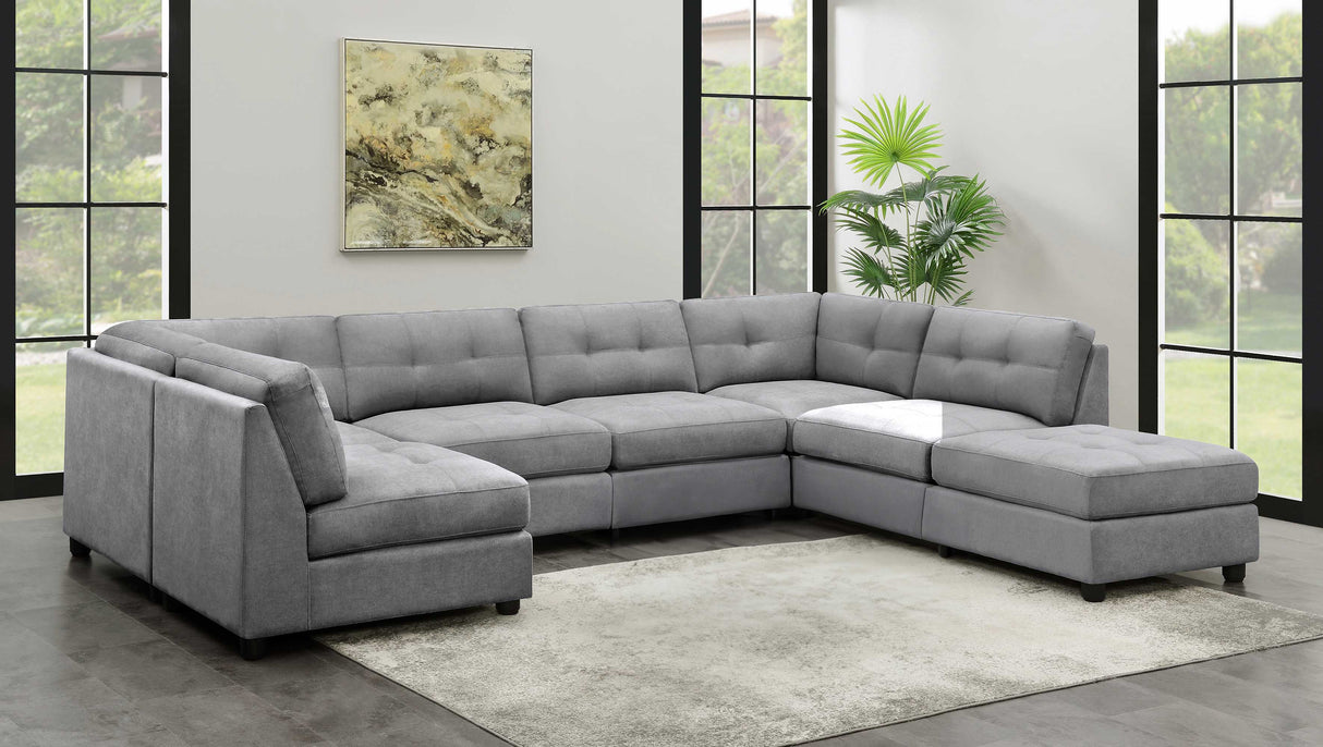 Claude Dove 7-Piece Upholstered Modular Sectional Sofa