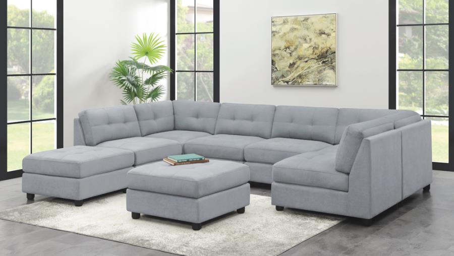 Claude Dove 7-Piece Upholstered Modular Sectional Sofa