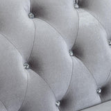 Frostine Silver 3-Piece Upholstered Tufted Sofa Set