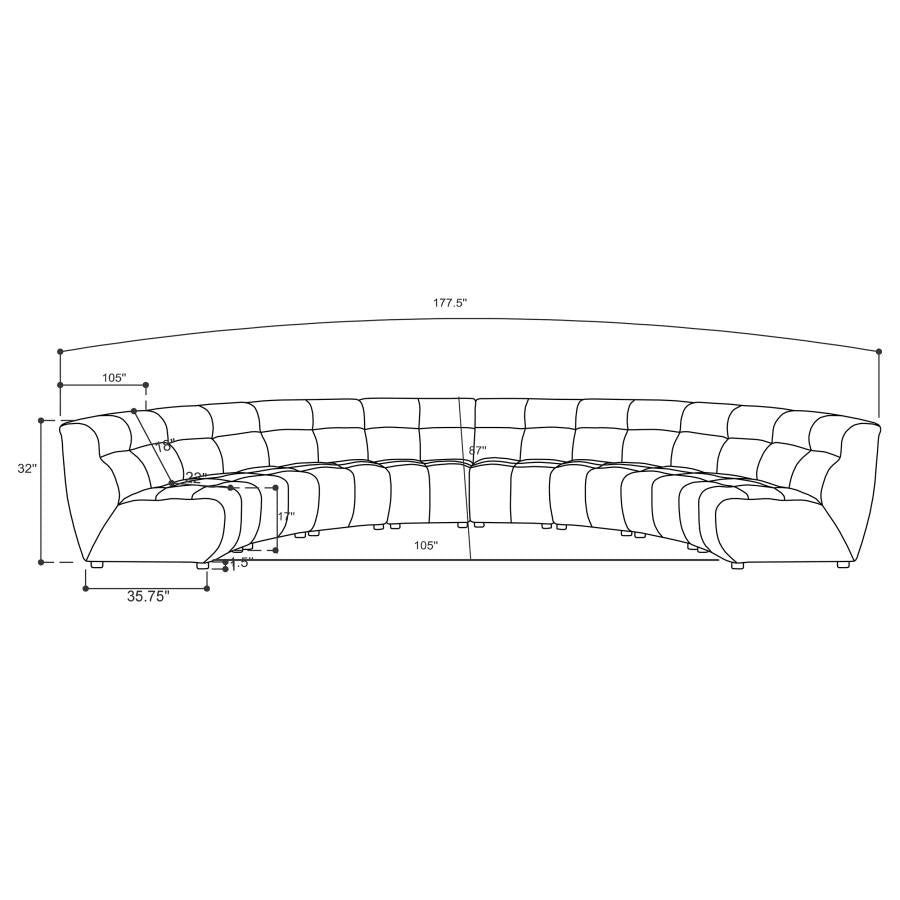 Charlotte Ivory 8-Piece Upholstered Modular Sectional Sofa