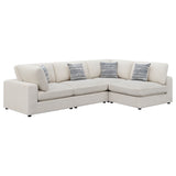 Serene Beige 4-Piece Upholstered Modular Sectional Sofa