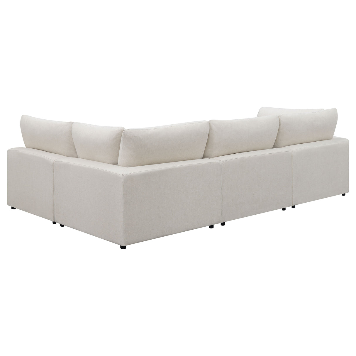 Serene Beige 4-Piece Upholstered Modular Sectional Sofa