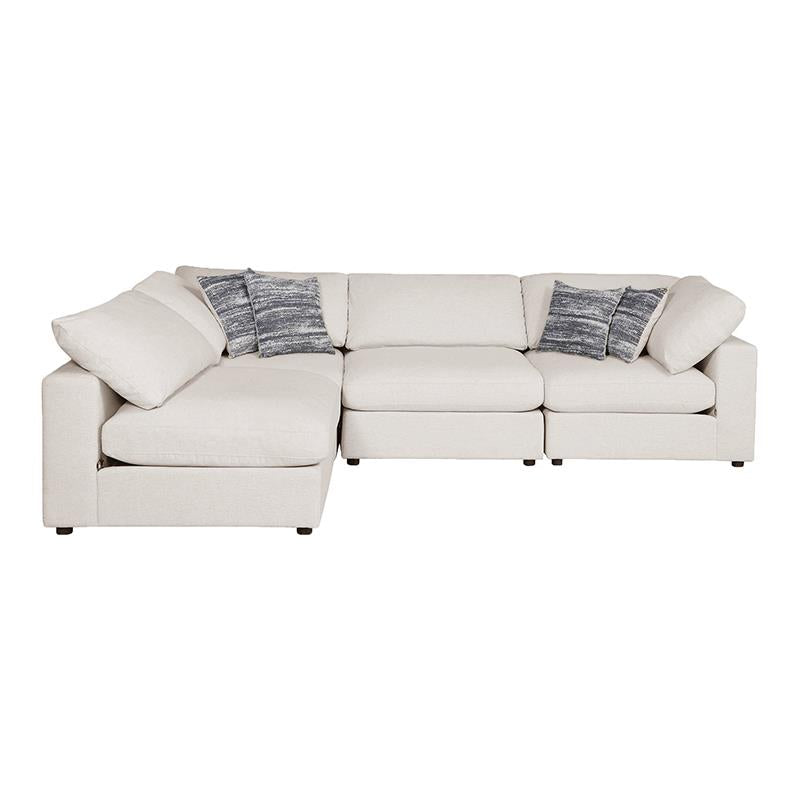 Serene Beige 4-Piece Upholstered Modular Sectional Sofa